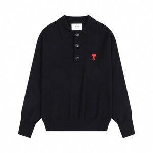 Ami polo shirt with wool lapel
